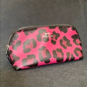 Coach Purple Pink Black Cheetah Clutch Wristlet